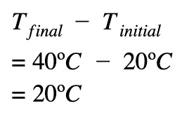 delta T = T(final) - T(initial)