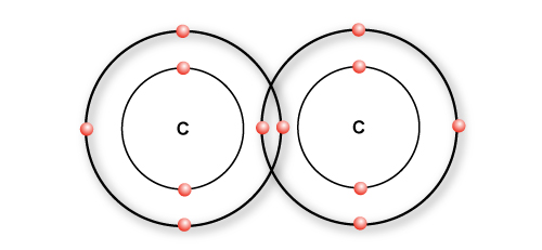 Two carbon atoms forming a single bond